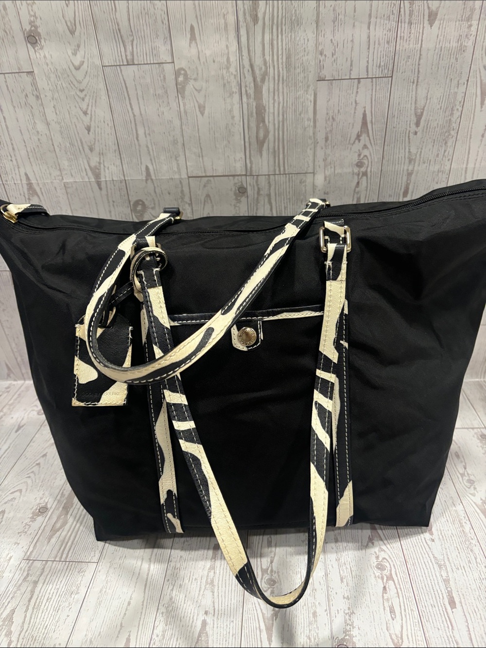 Vintage Dooney & Burke Safari Collection Black Nylon Weekender Duffle Travel Bag
